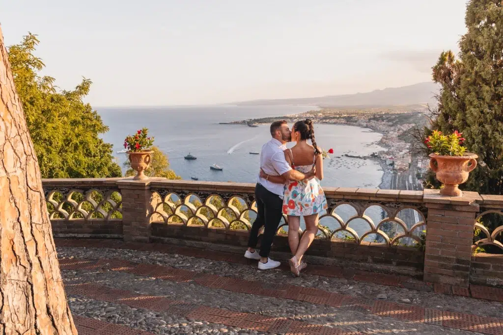 Taormina proposal with sea view and Mount Etna