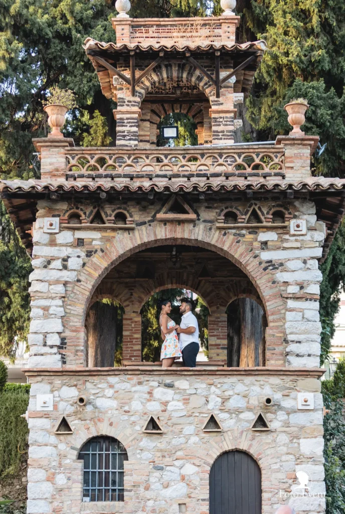 surprise proposal Taormina park historic pavilion candid photography