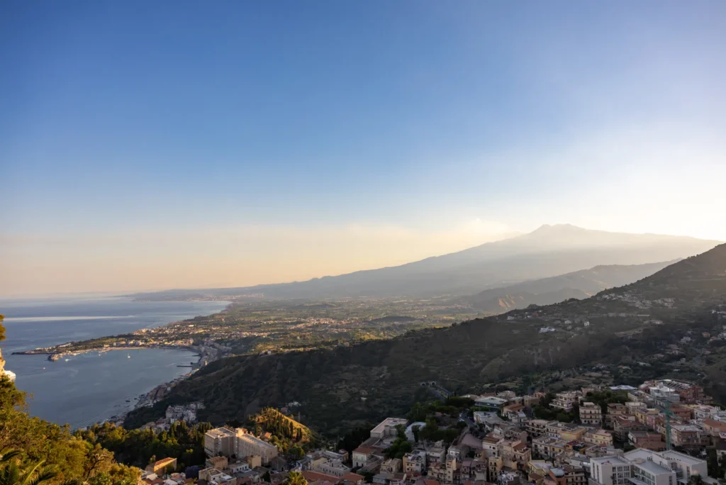 Taormina proposal location with Mount Etna and sea view